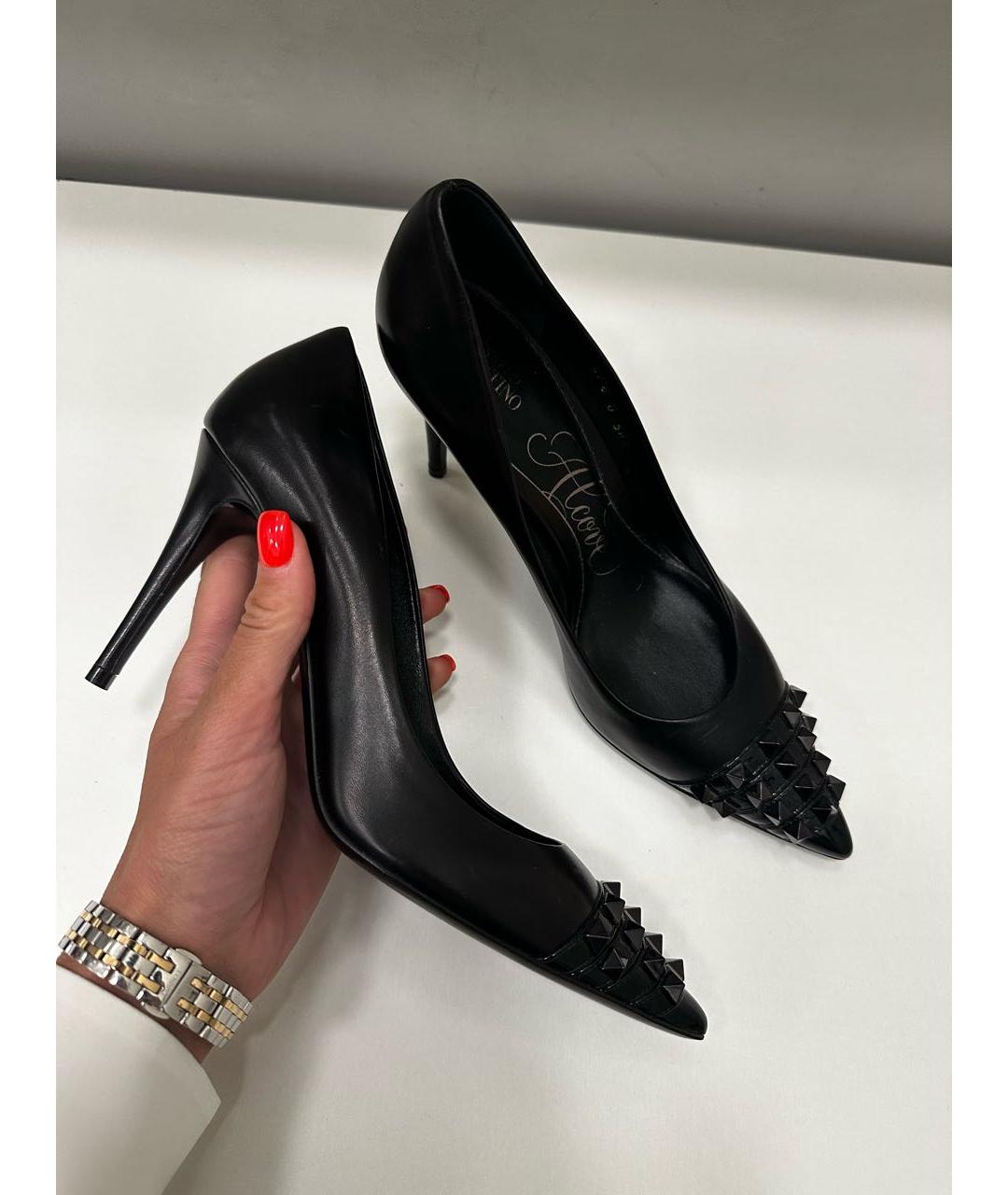 VALENTINO Черные кожаные туфли, фото 6