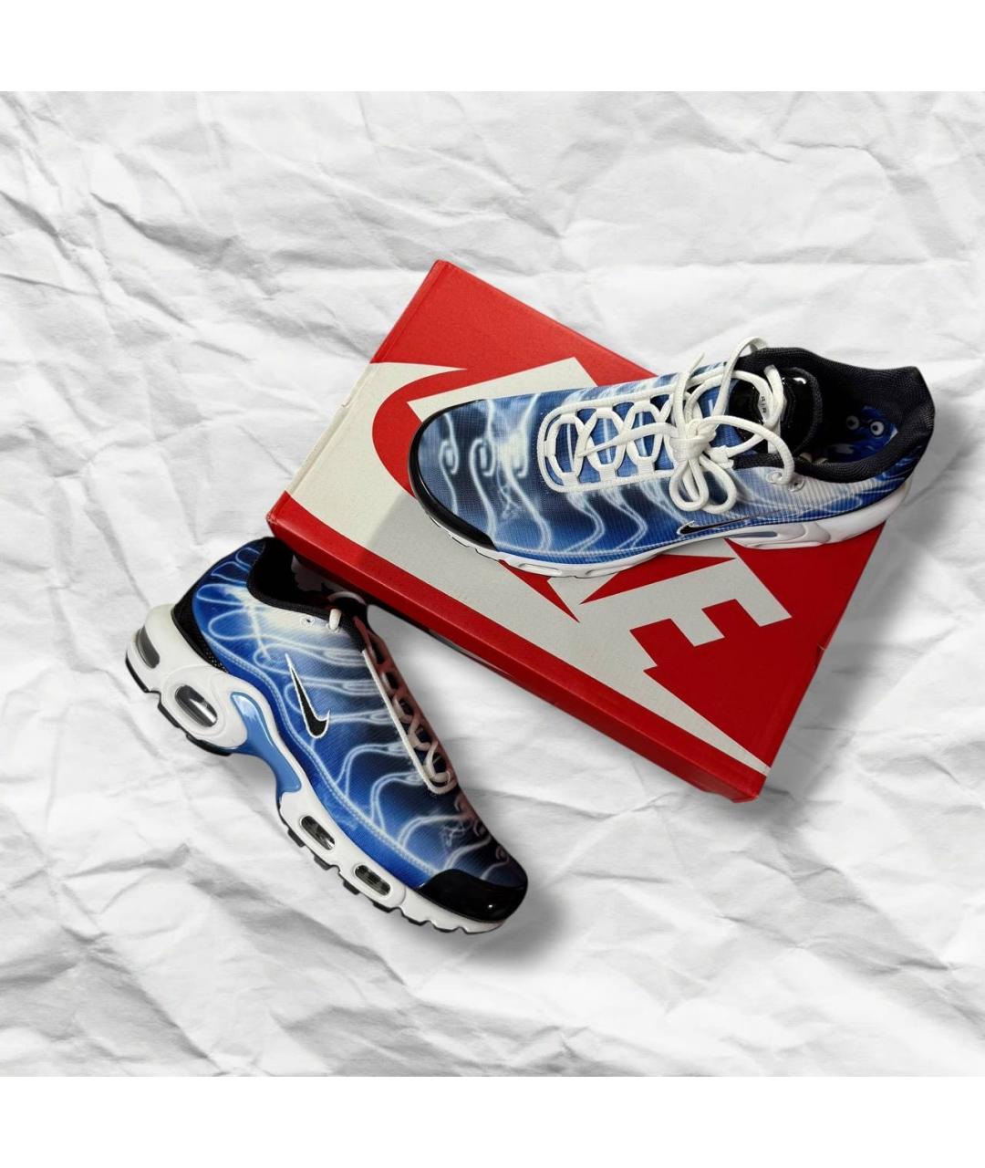NIKE Синие кожаные низкие кроссовки / кеды, фото 2