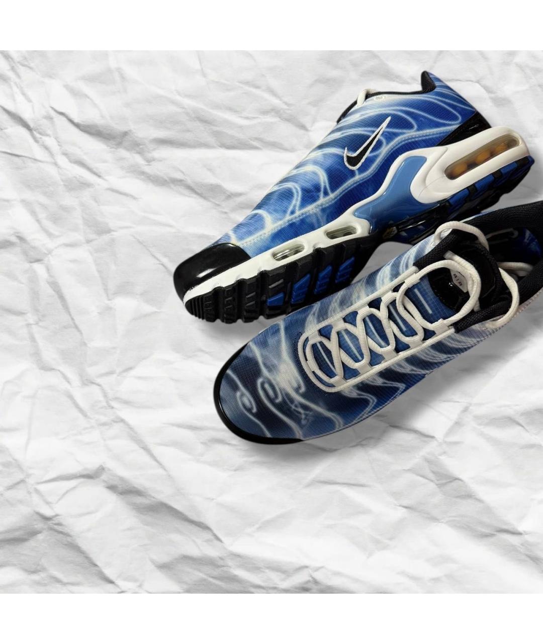 NIKE Синие кожаные низкие кроссовки / кеды, фото 7