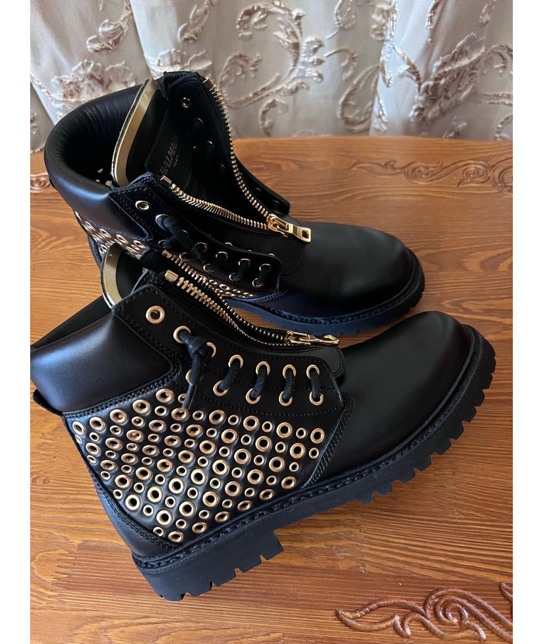 BALMAIN Черные кожаные ботинки, фото 2