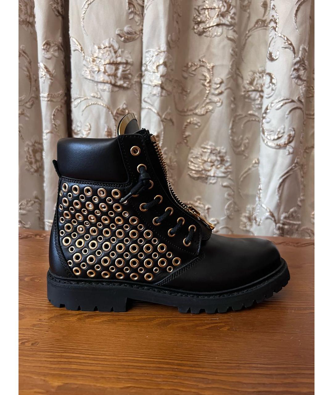BALMAIN Черные кожаные ботинки, фото 5