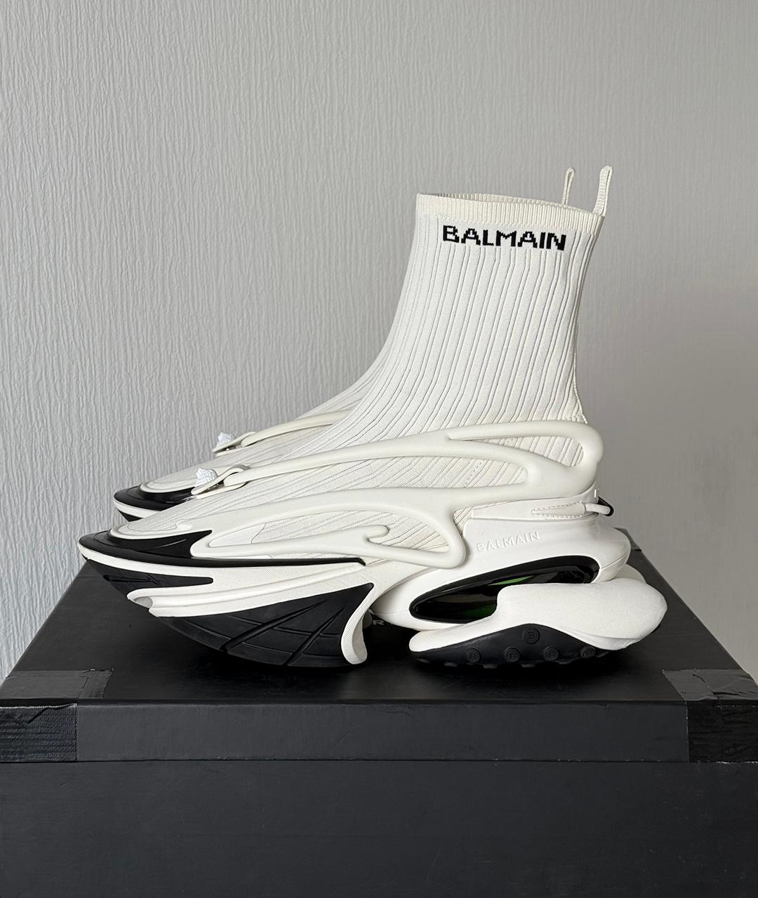 BALMAIN Белые кроссовки, фото 5