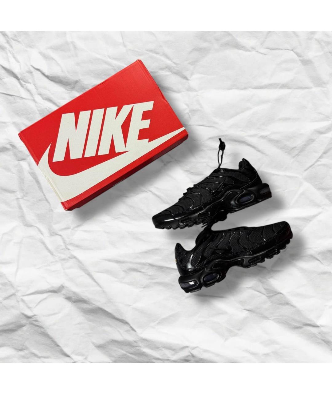 NIKE Черные кожаные низкие кроссовки / кеды, фото 3