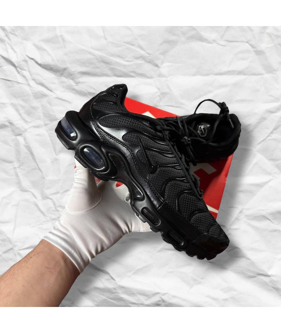 NIKE Черные кожаные низкие кроссовки / кеды, фото 9