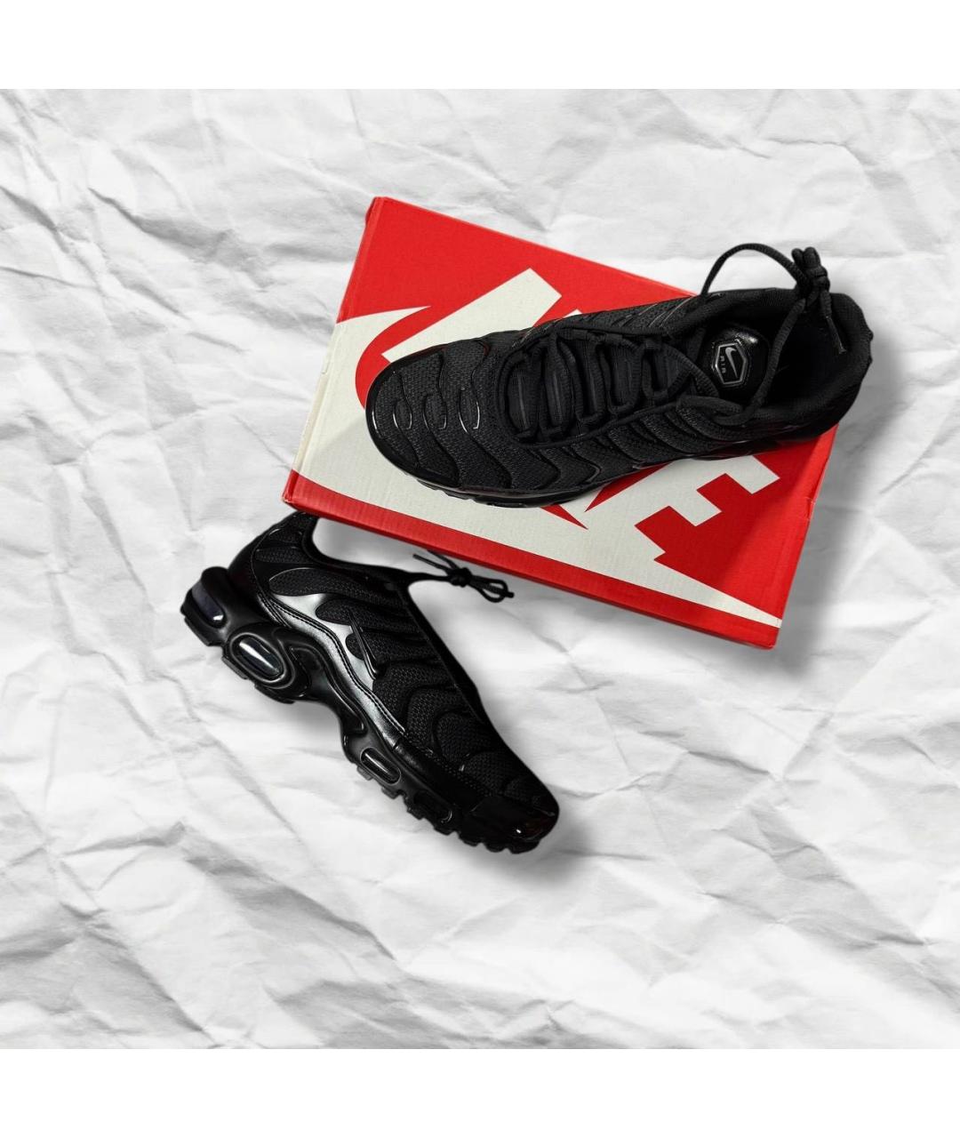 NIKE Черные кожаные низкие кроссовки / кеды, фото 2