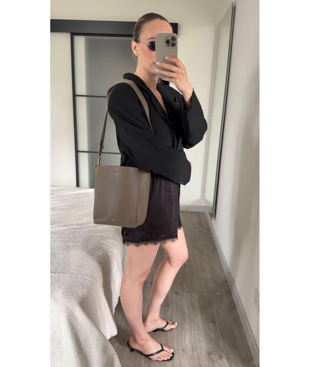 CELINE Бежевая кожаная сумка тоут, фото 5