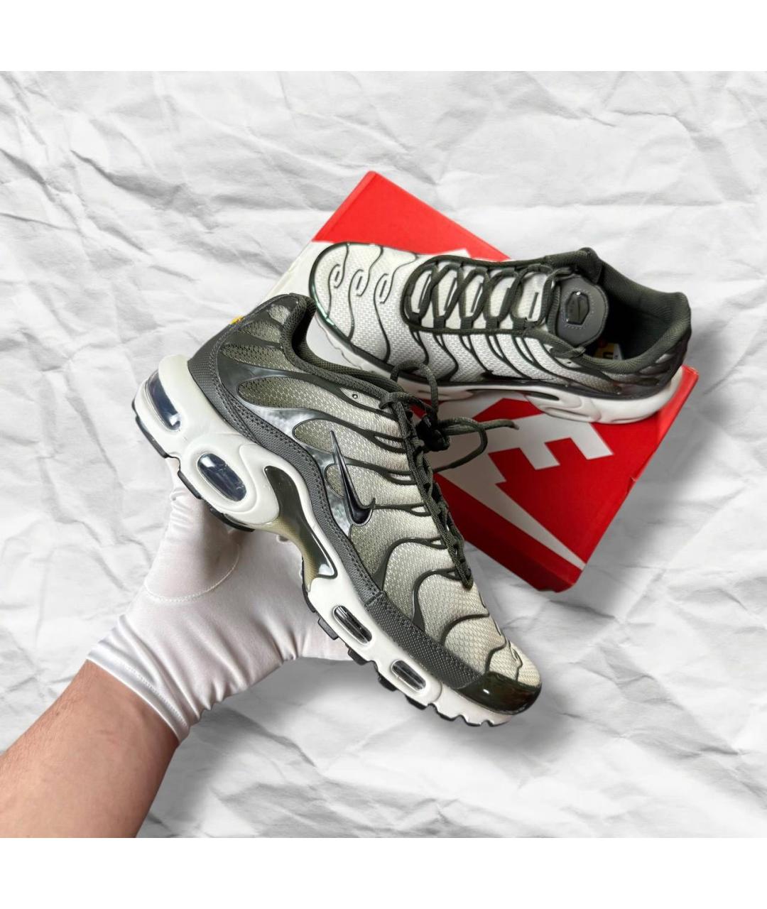 NIKE Бежевые кожаные низкие кроссовки / кеды, фото 9