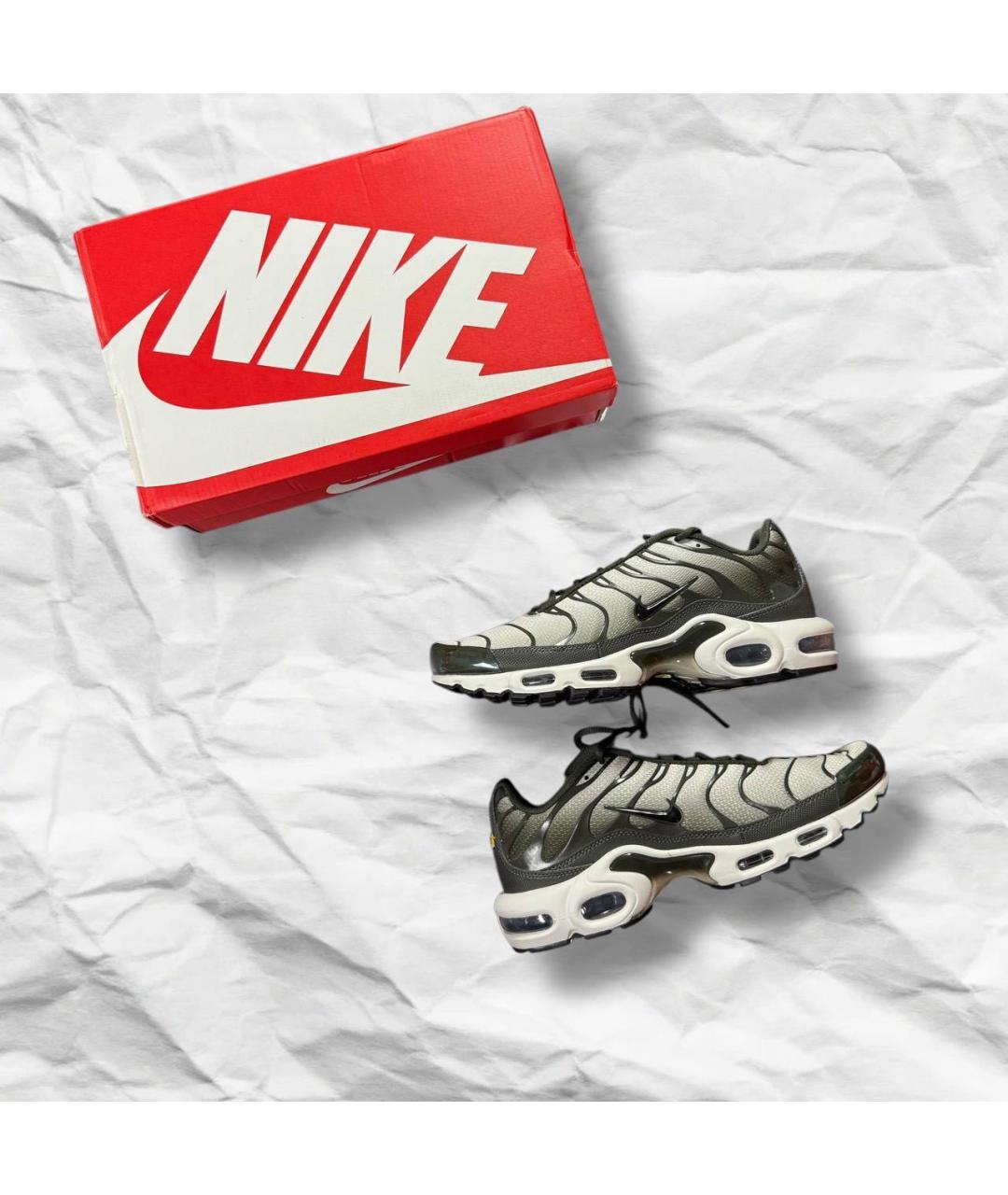 NIKE Бежевые кожаные низкие кроссовки / кеды, фото 3