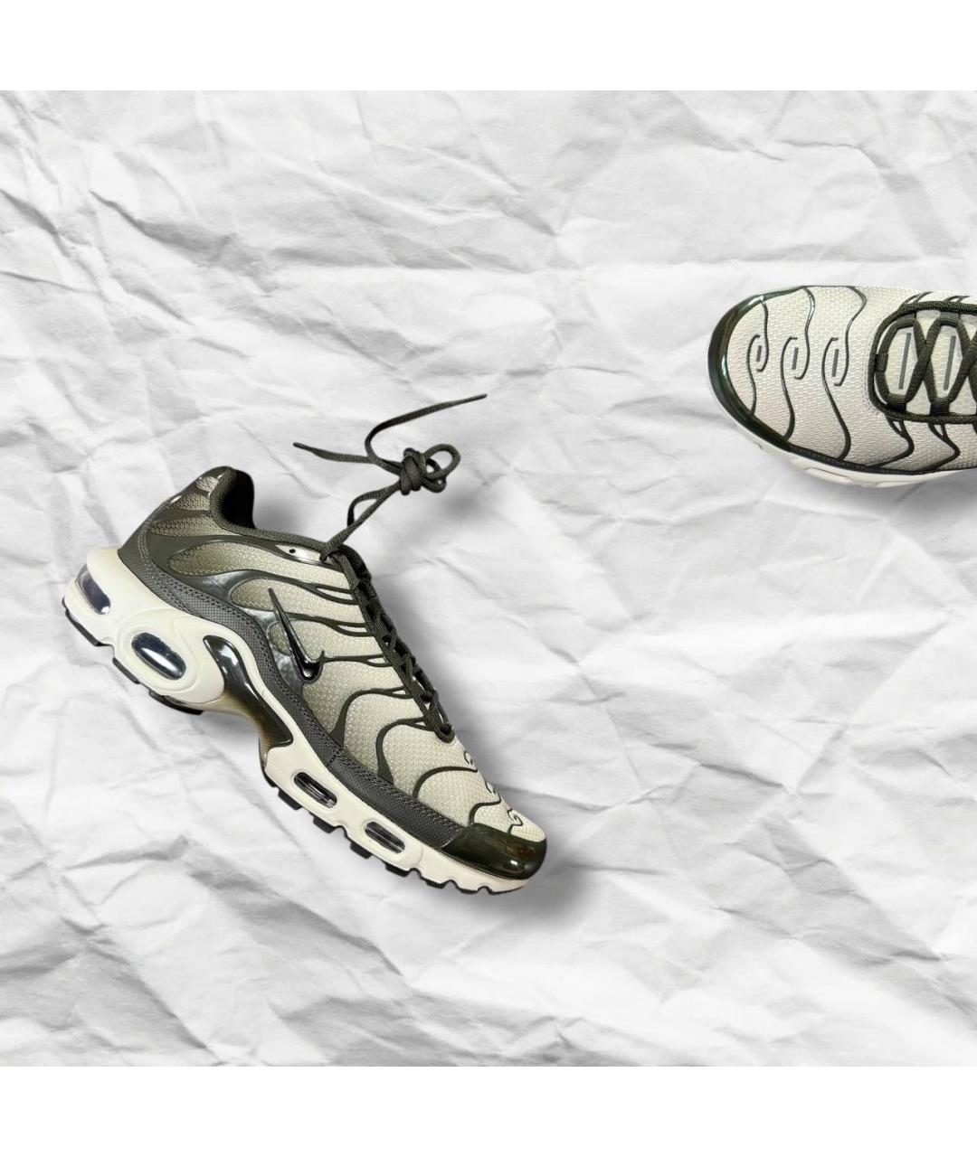 NIKE Бежевые кожаные низкие кроссовки / кеды, фото 8
