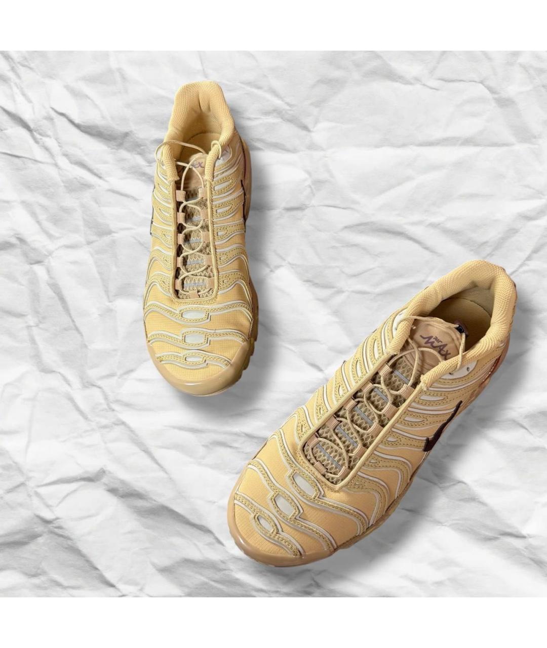 NIKE Бежевые кожаные низкие кроссовки / кеды, фото 6