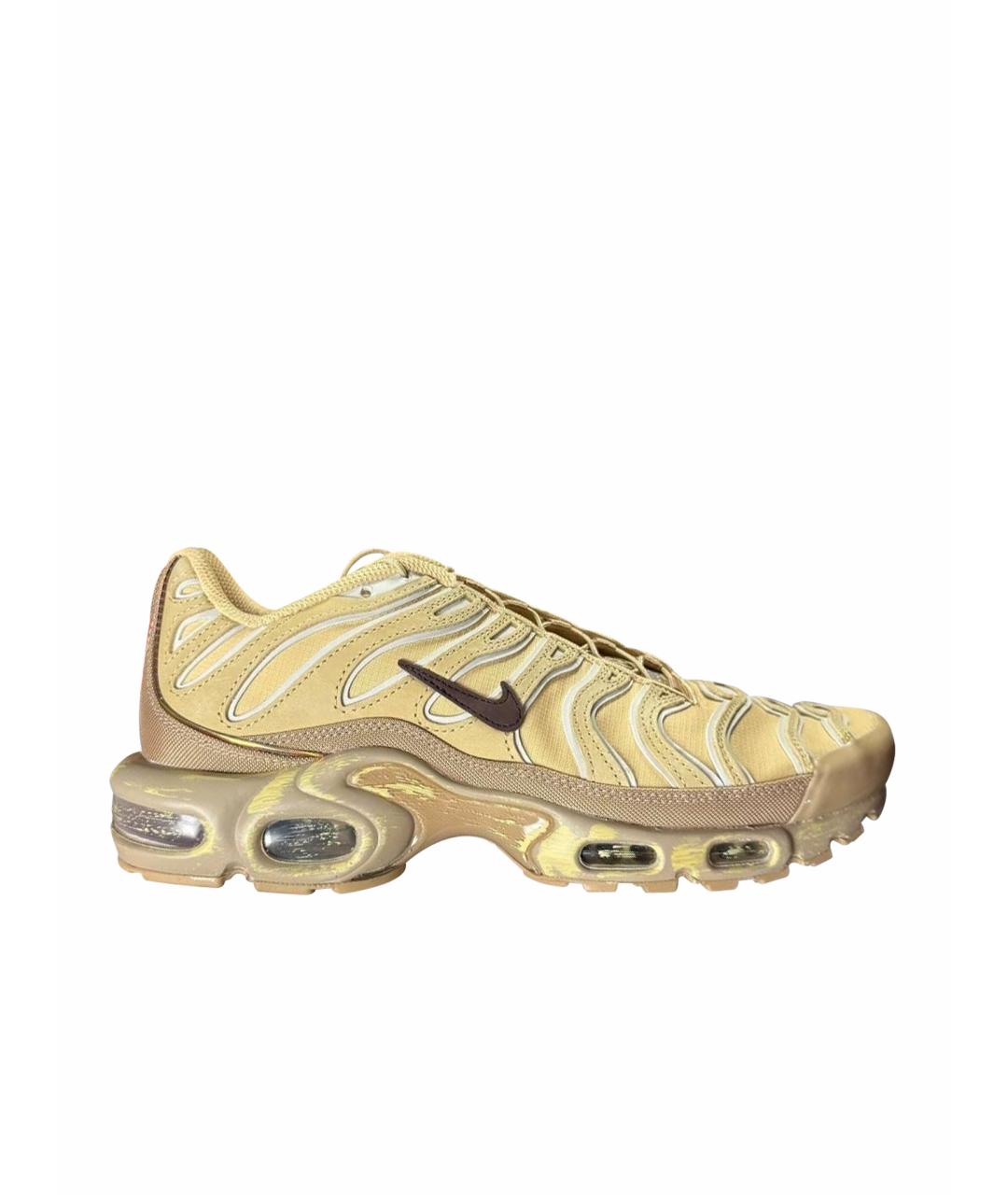 NIKE Бежевые кожаные низкие кроссовки / кеды, фото 1