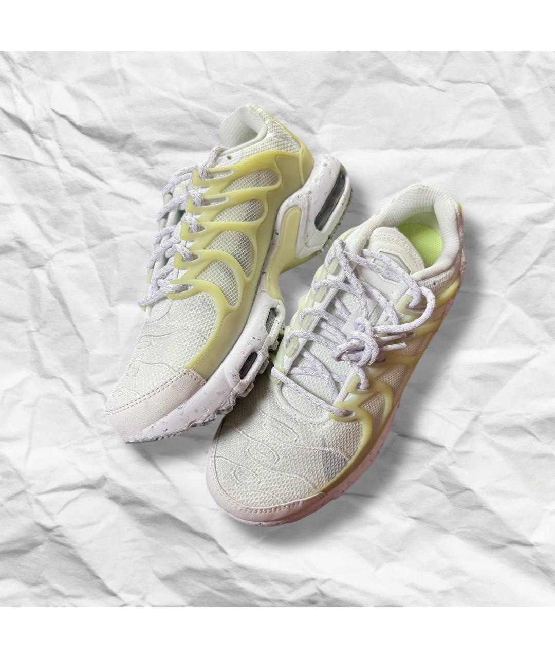 NIKE Бежевые кожаные низкие кроссовки / кеды, фото 5