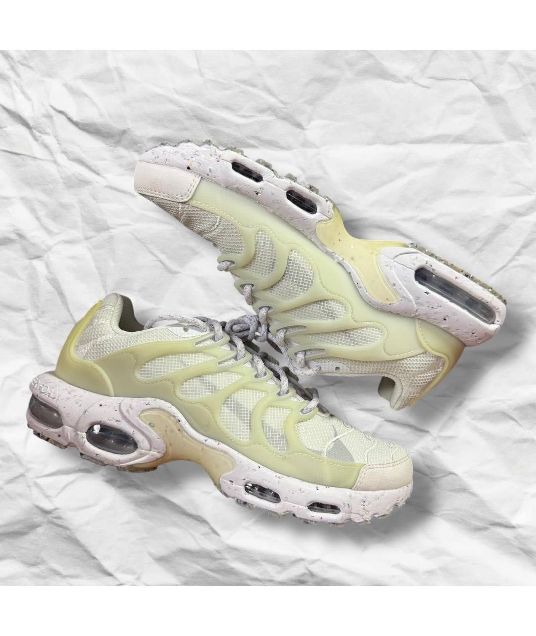 NIKE Бежевые кожаные низкие кроссовки / кеды, фото 4