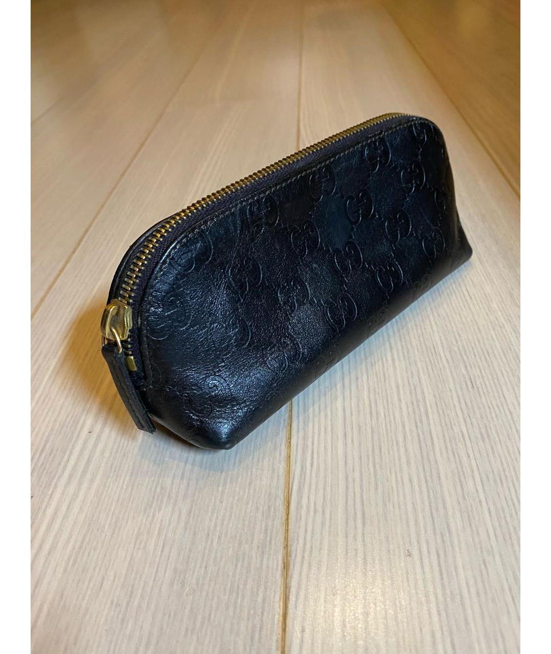 GUCCI Черная кожаная косметичка, фото 2