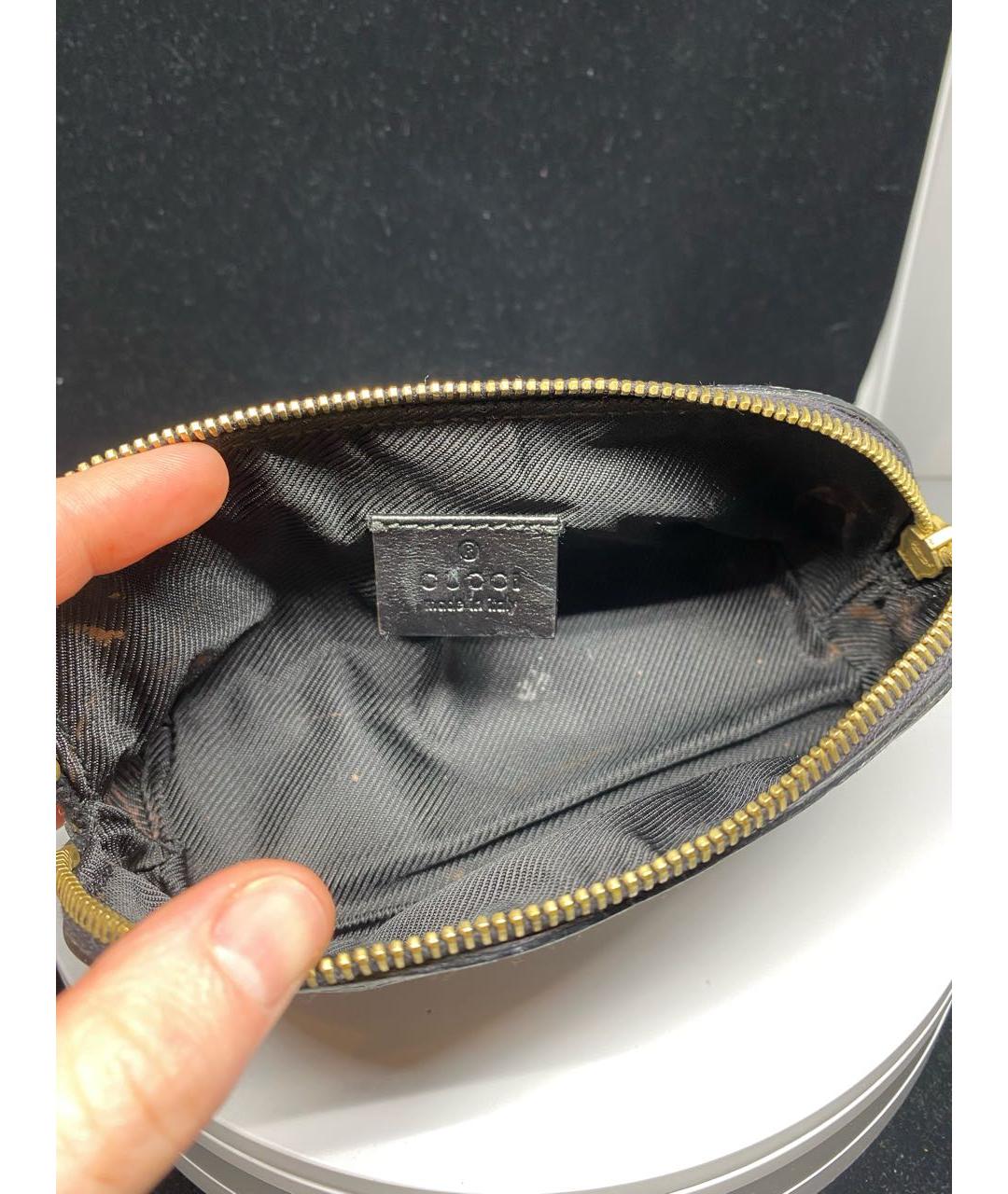 GUCCI Черная кожаная косметичка, фото 4