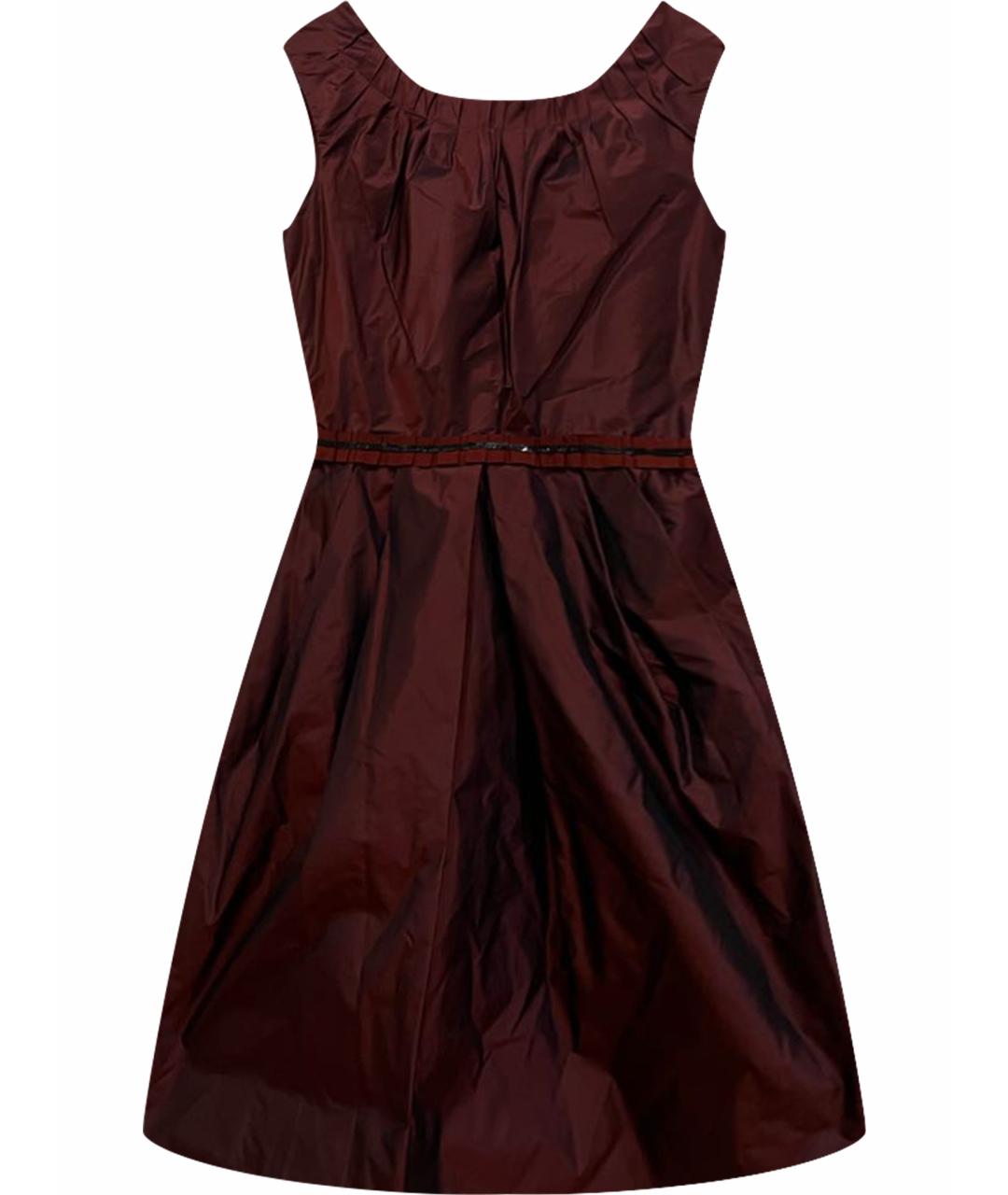DOLCE&GABBANA Бордовое атласное коктейльное платье, фото 1