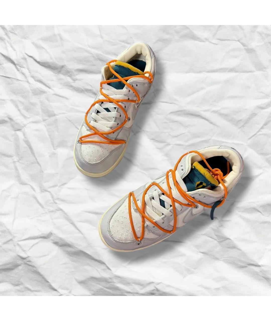 NIKE X OFF-WHITE Белые кожаные низкие кроссовки / кеды, фото 5