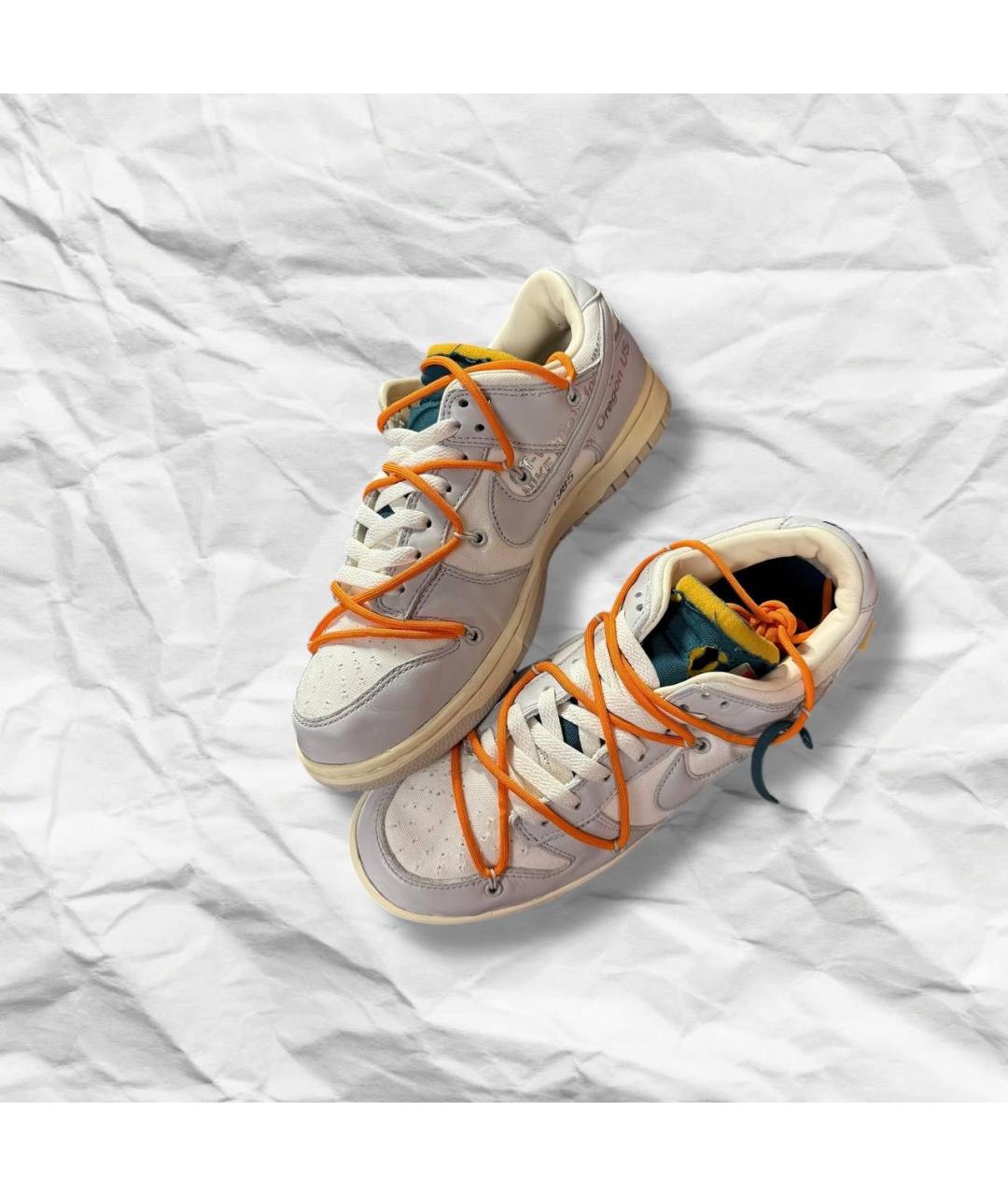 NIKE X OFF-WHITE Белые кожаные низкие кроссовки / кеды, фото 6