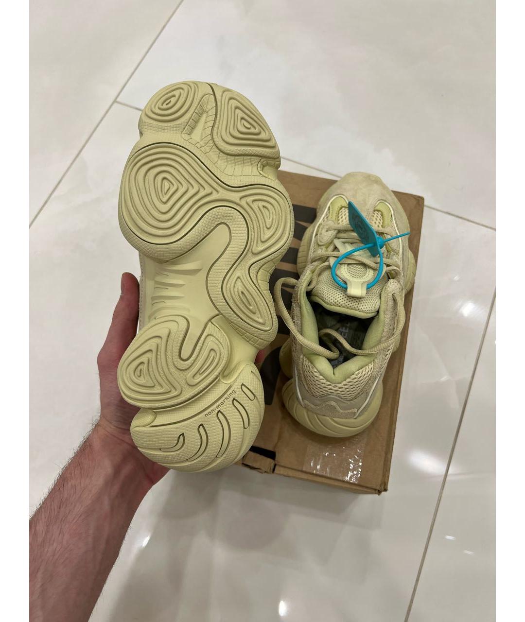 ADIDAS YEEZY Желтые кожаные кроссовки, фото 6