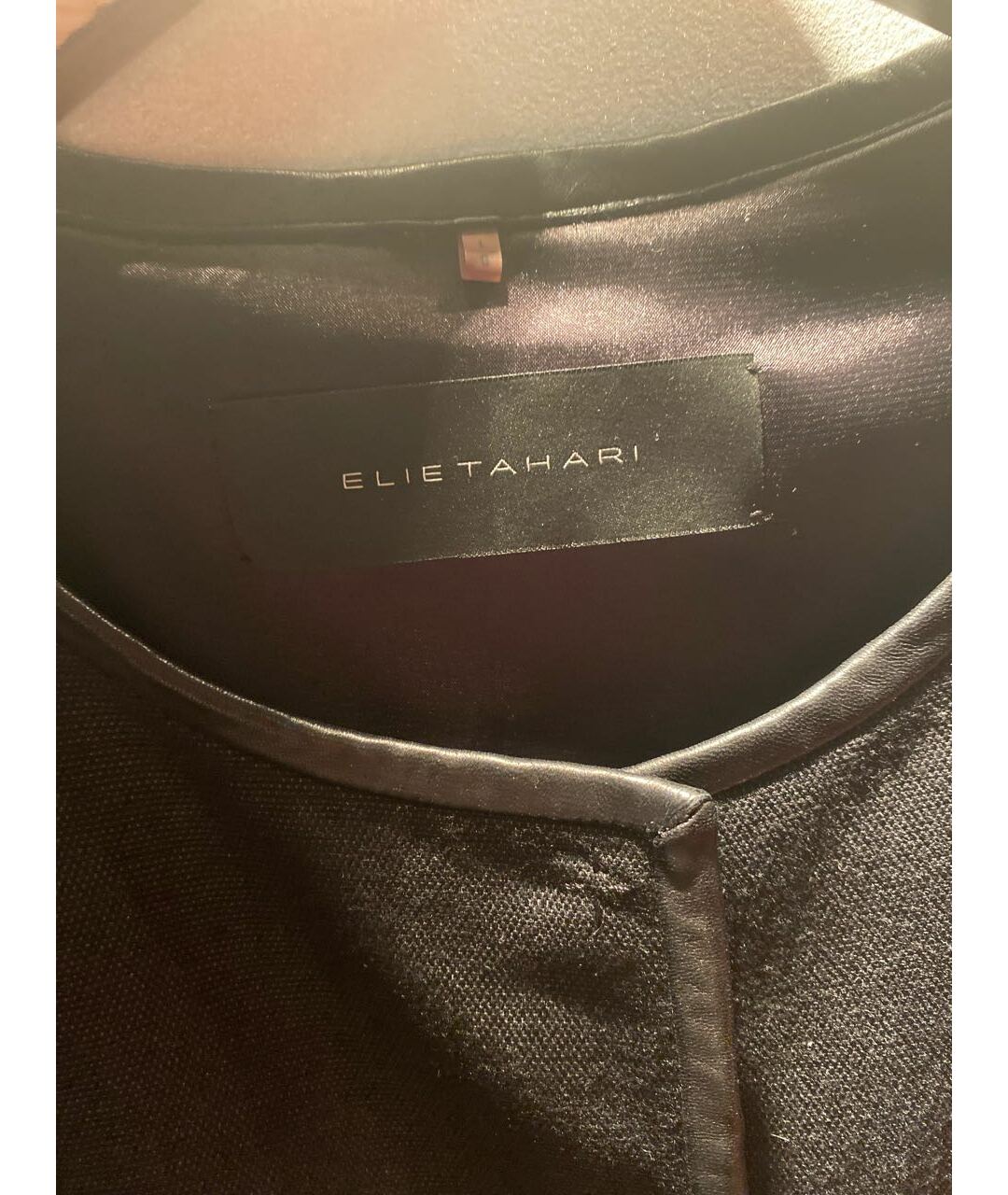 ELIE TAHARI Черный кожаный жакет/пиджак, фото 3