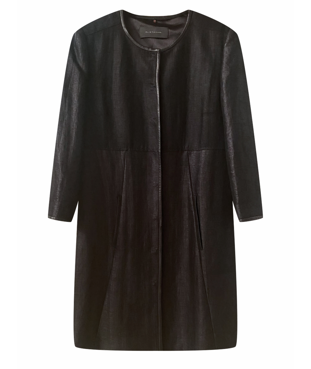 ELIE TAHARI Черный кожаный жакет/пиджак, фото 1