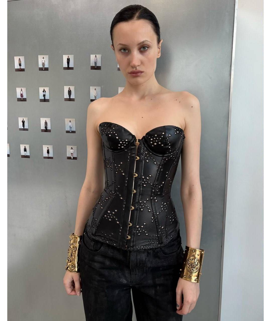 AGENT PROVOCATEUR Черный кожаный корсет, фото 2