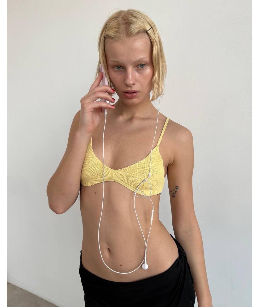 JACQUEMUS Желтая майка, фото 4