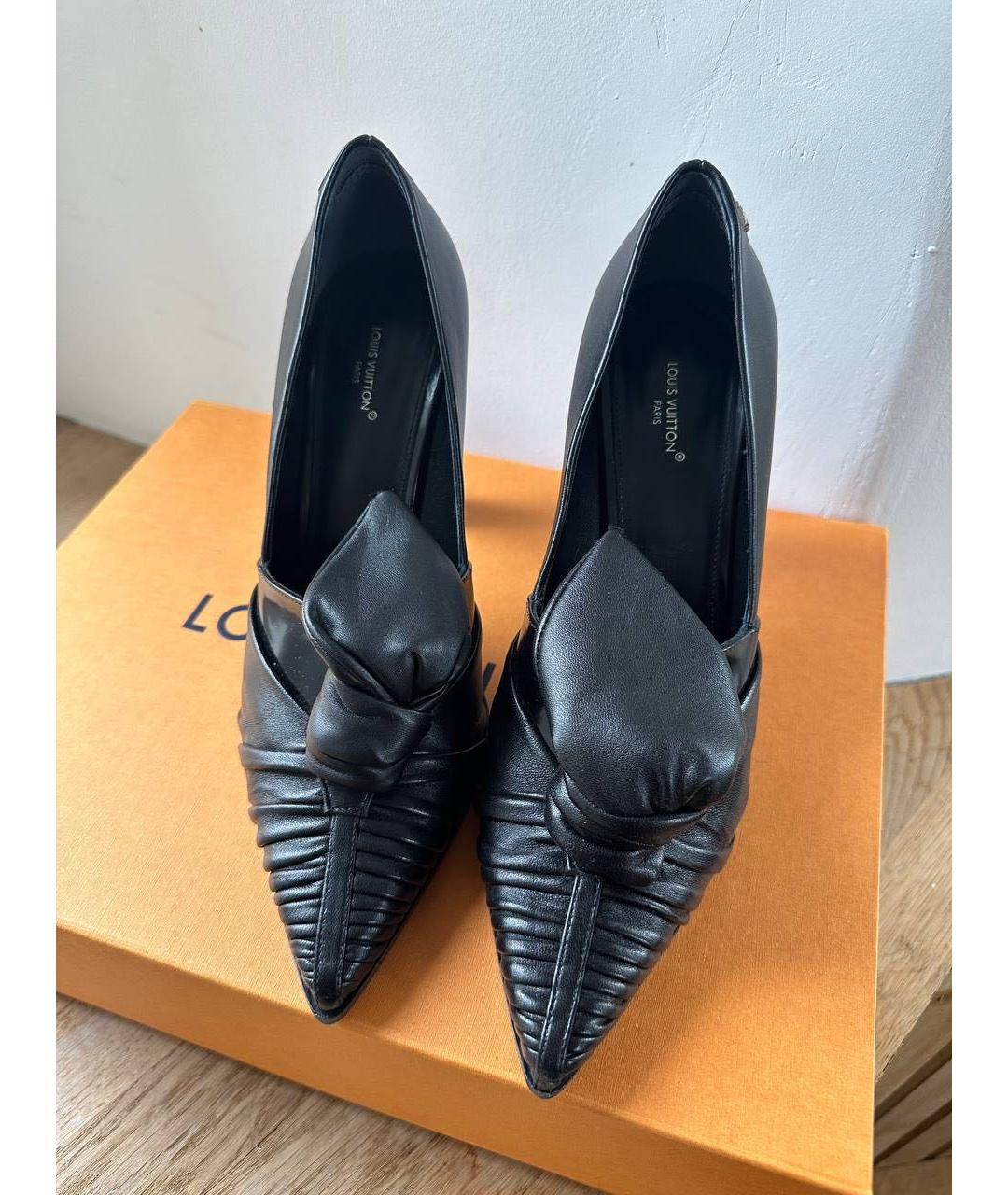 LOUIS VUITTON Черные кожаные туфли, фото 2