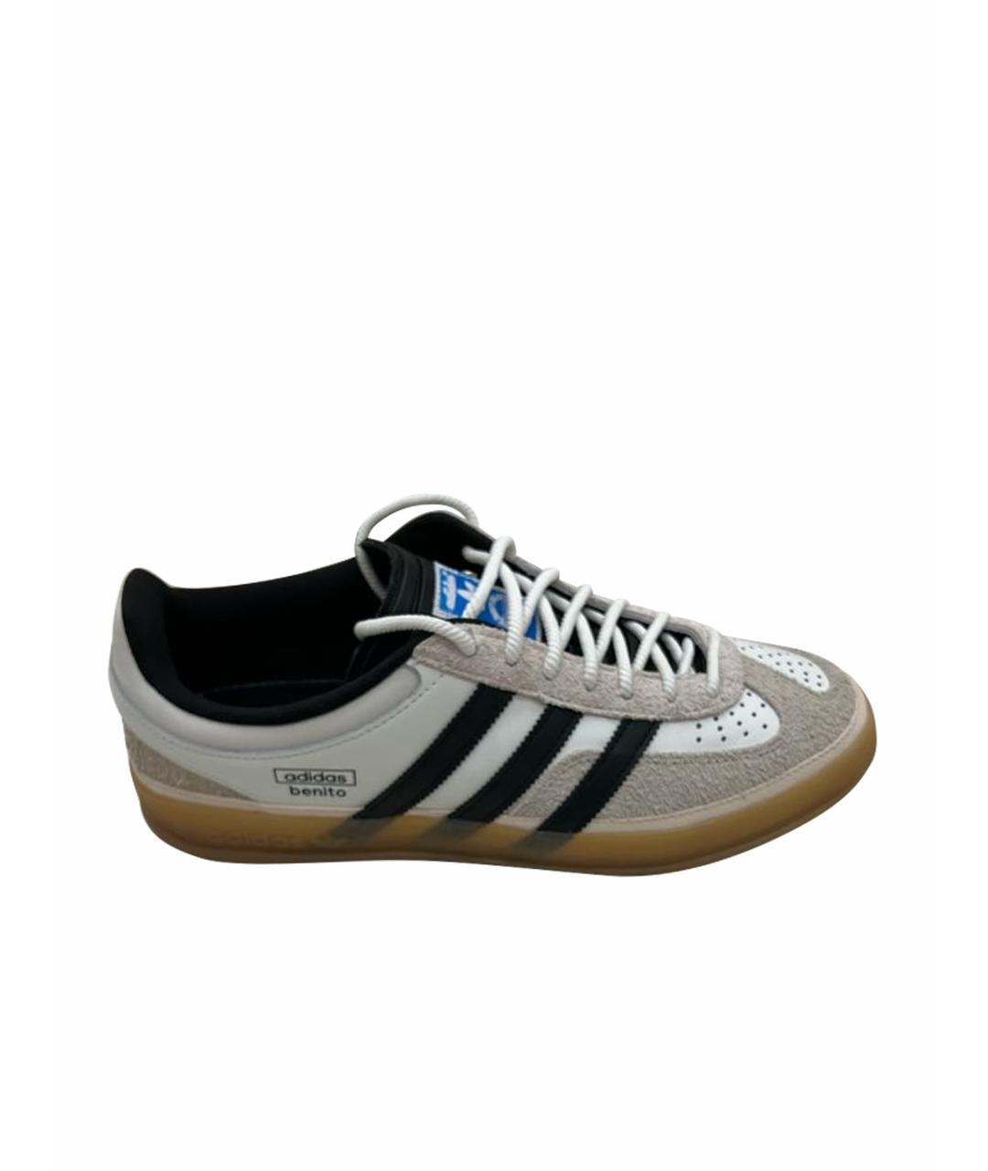 ADIDAS Белые кожаные низкие кроссовки / кеды, фото 1