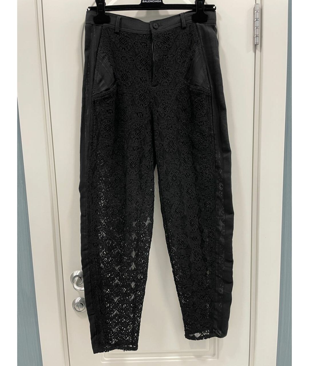 PHILOSOPHY DI LORENZO SERAFINI Черный кружевной костюм с брюками, фото 4