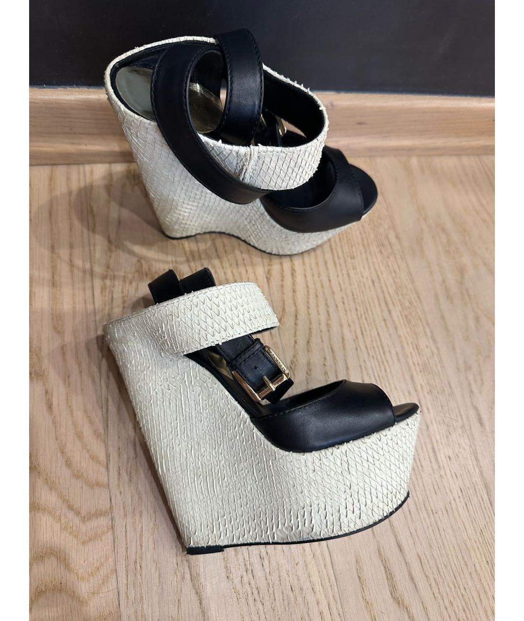 DSQUARED2 Черные кожаные босоножки, фото 5