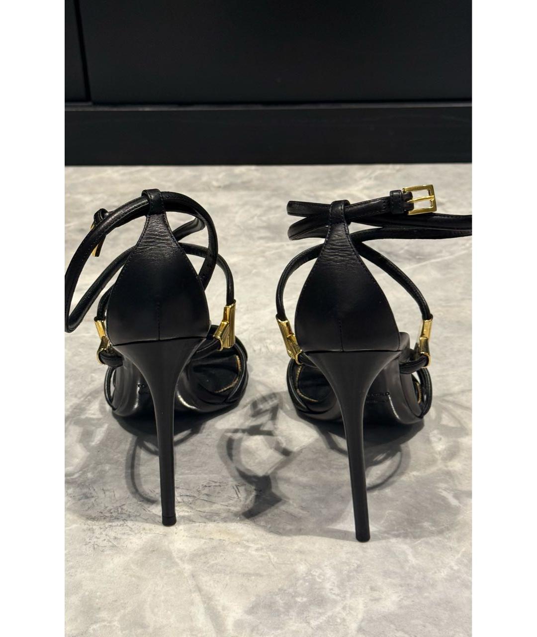 TOM FORD Черные кожаные босоножки, фото 4