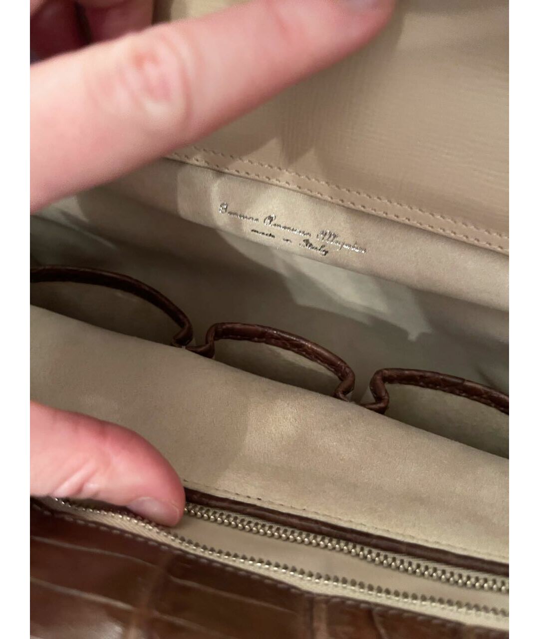 TARDINI Коричневая сумка тоут из экзотической кожи, фото 4