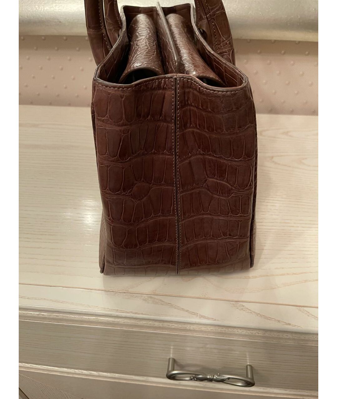 TARDINI Коричневая сумка тоут из экзотической кожи, фото 2