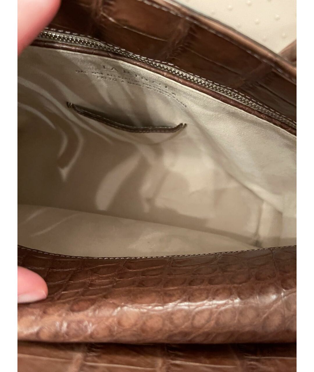 TARDINI Коричневая сумка тоут из экзотической кожи, фото 6