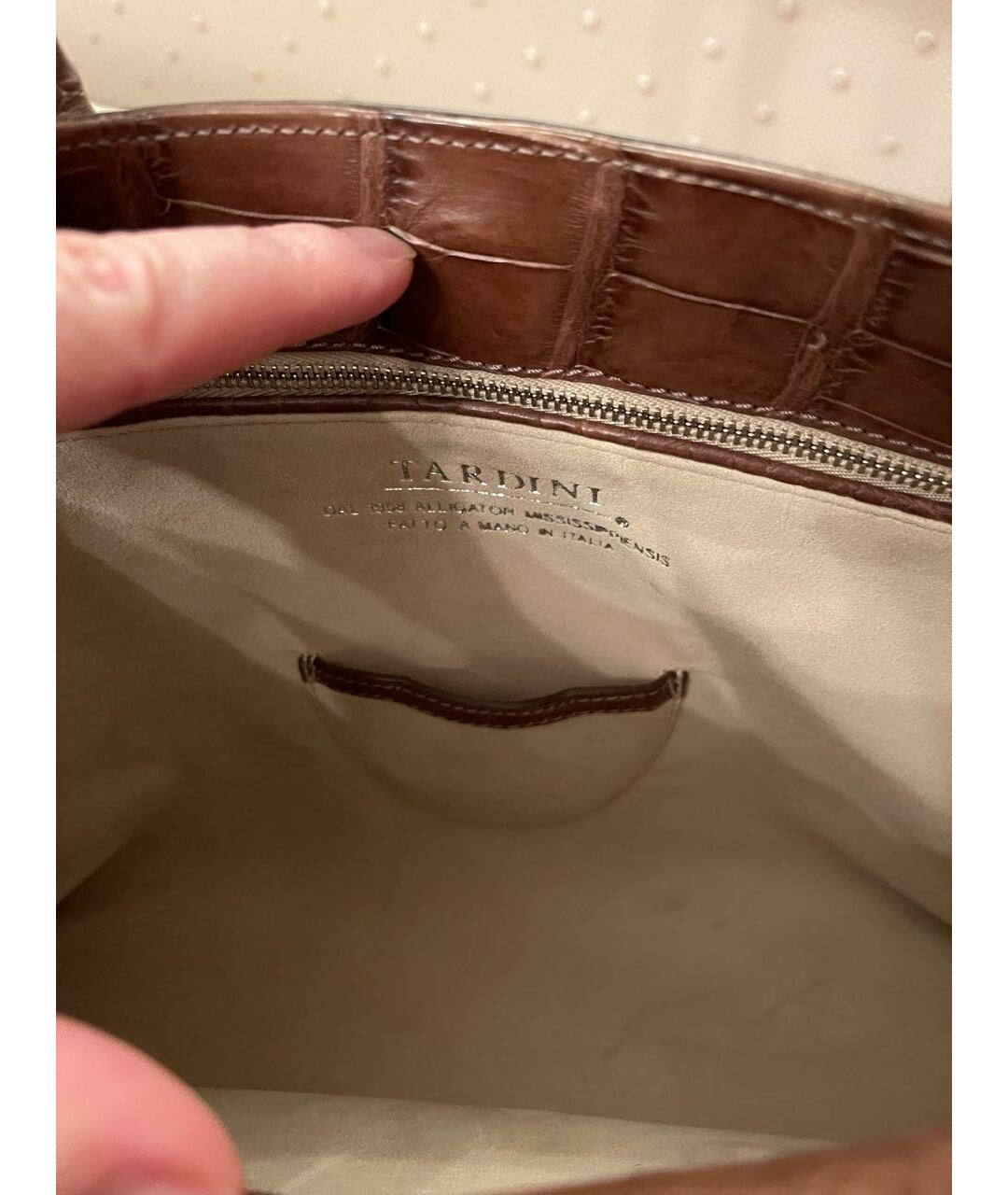 TARDINI Коричневая сумка тоут из экзотической кожи, фото 5