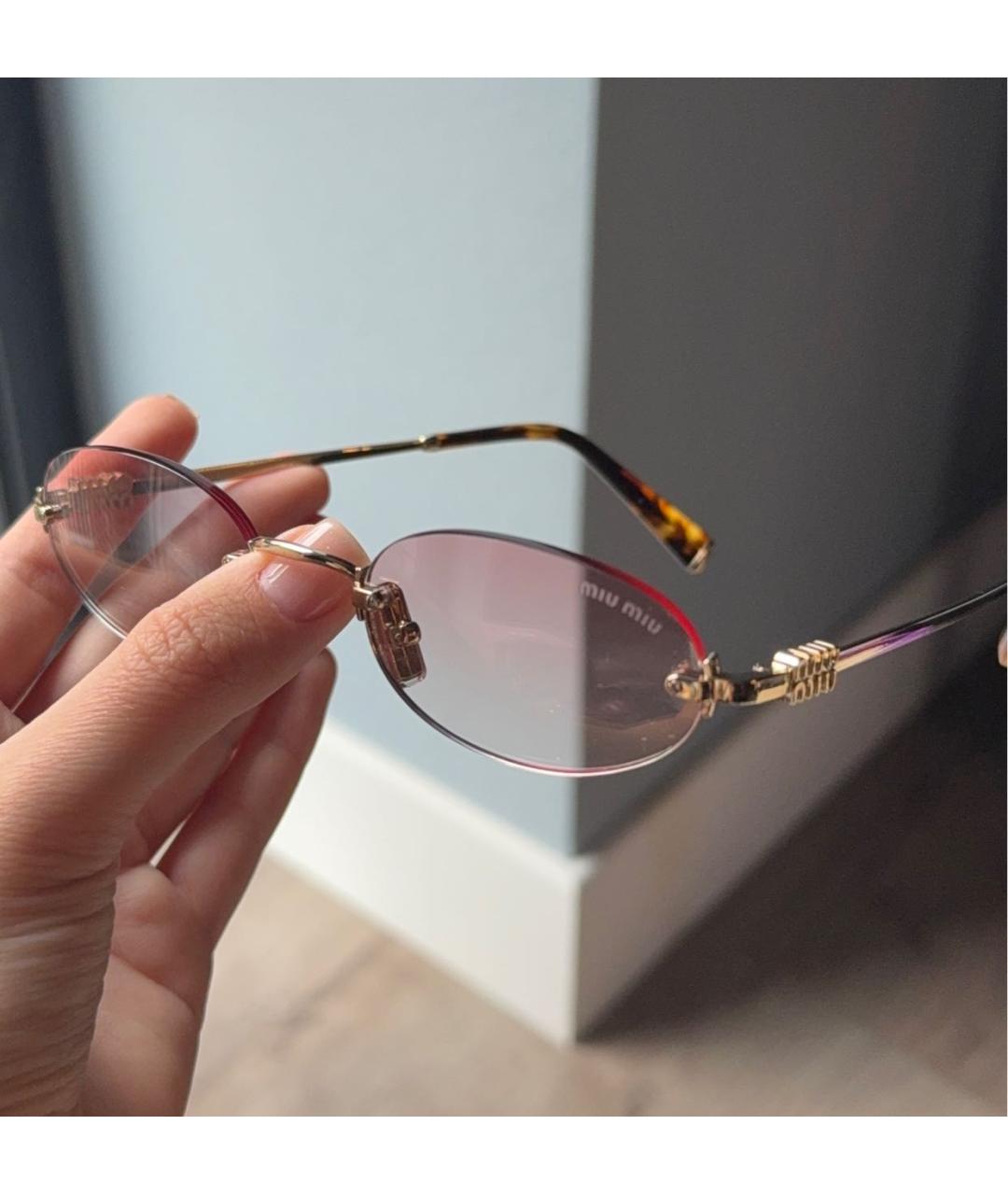 MIU MIU Металлические солнцезащитные очки, фото 4