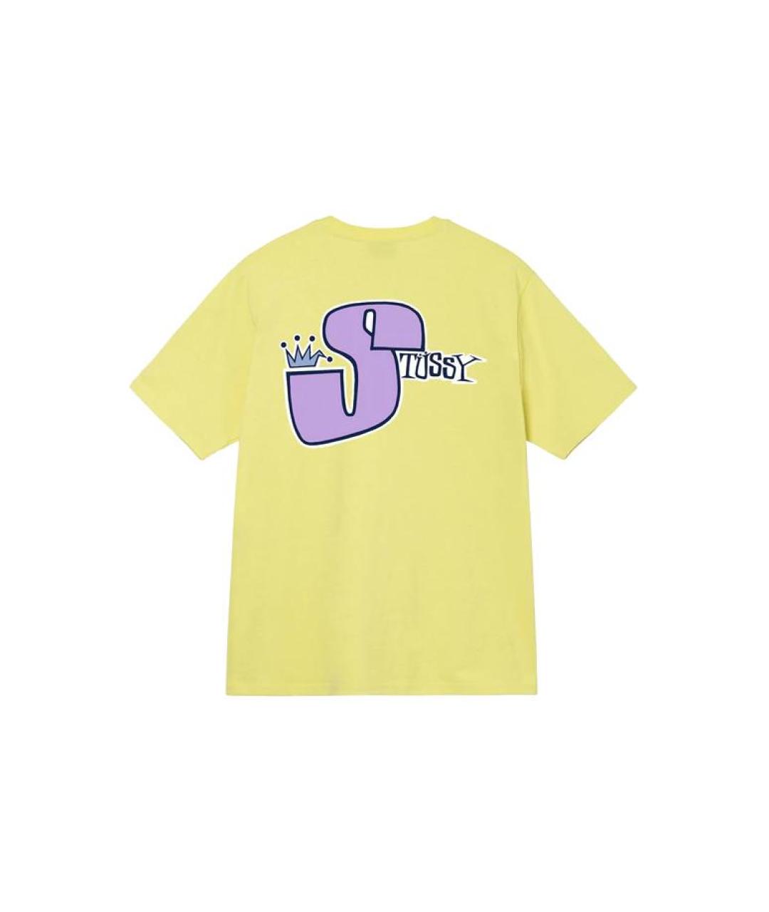 STUSSY Желтая хлопковая футболка, фото 2