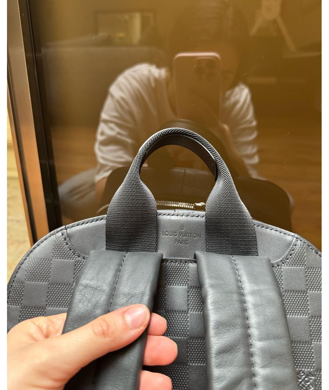 LOUIS VUITTON Черный кожаный портфель, фото 5