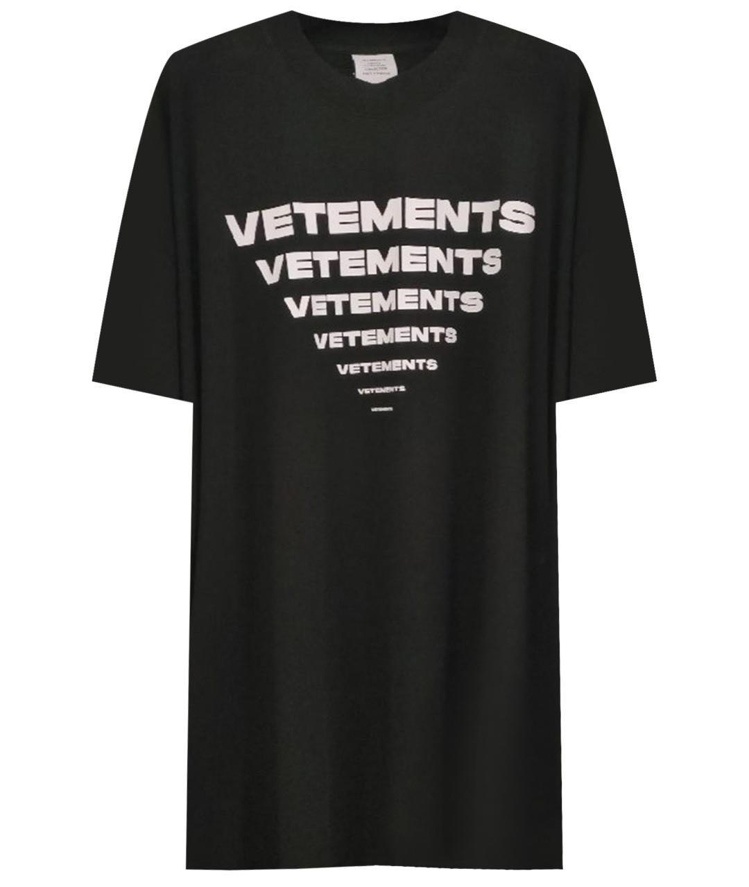 VETEMENTS Черная хлопковая футболка, фото 1