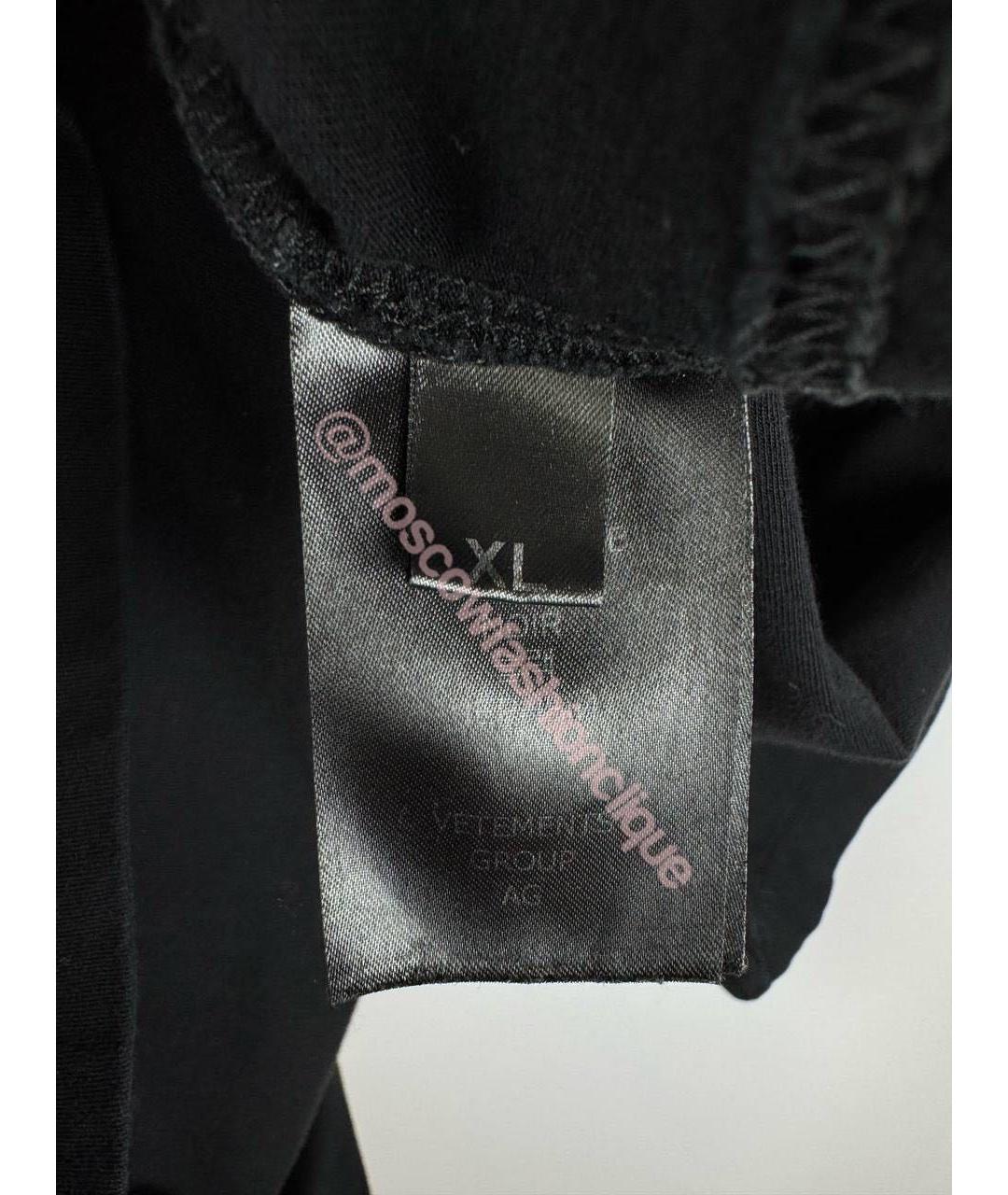 VETEMENTS Черная хлопковая футболка, фото 5