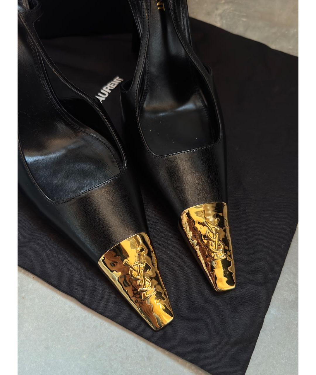 SAINT LAURENT Черные кожаные туфли, фото 3