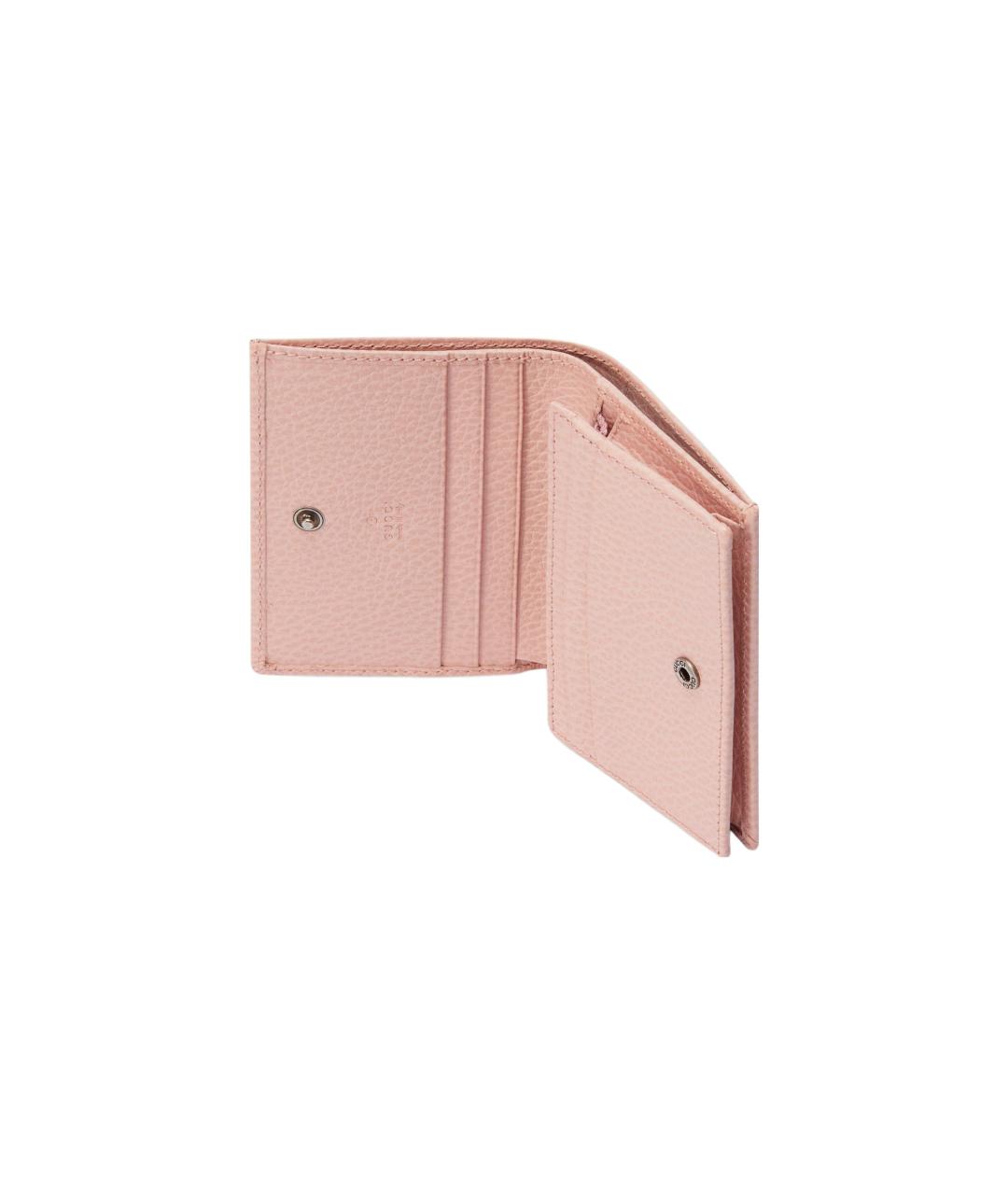 GUCCI Розовый кожаный кошелек, фото 4