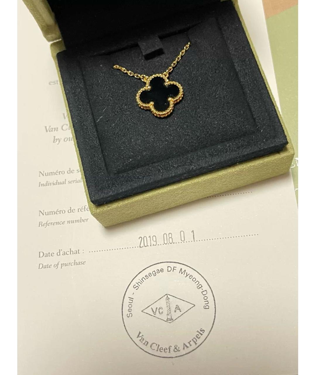 VAN CLEEF & ARPELS Черная подвеска из желтого золота, фото 3