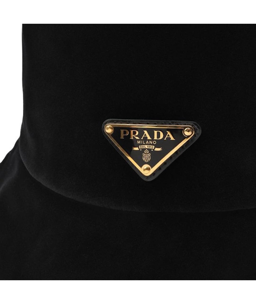 PRADA Черная хлопковая шляпа, фото 4