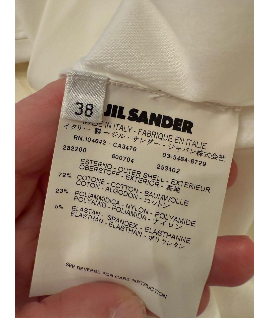 JIL SANDER Белая хлопковая рубашка, фото 3