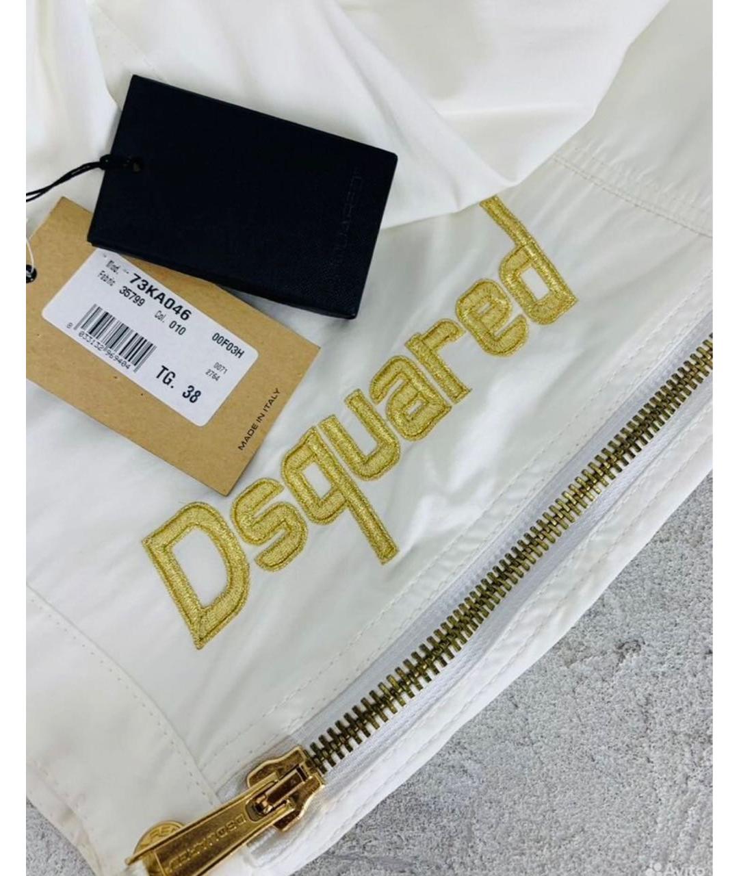 DSQUARED2 Белые хлопковые брюки широкие, фото 4