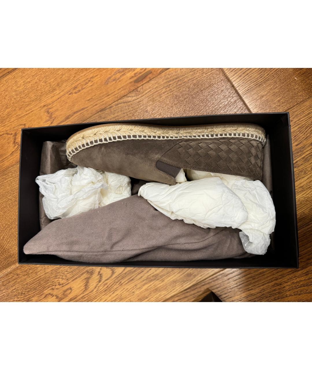 BOTTEGA VENETA Коричневые замшевые эспадрильи, фото 3