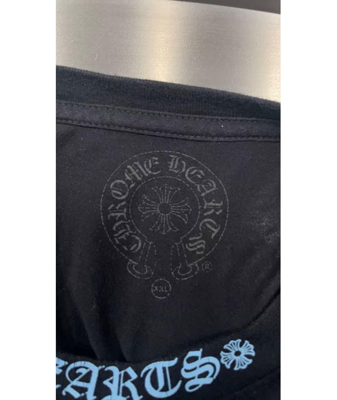 CHROME HEARTS Черная хлопковая футболка, фото 4