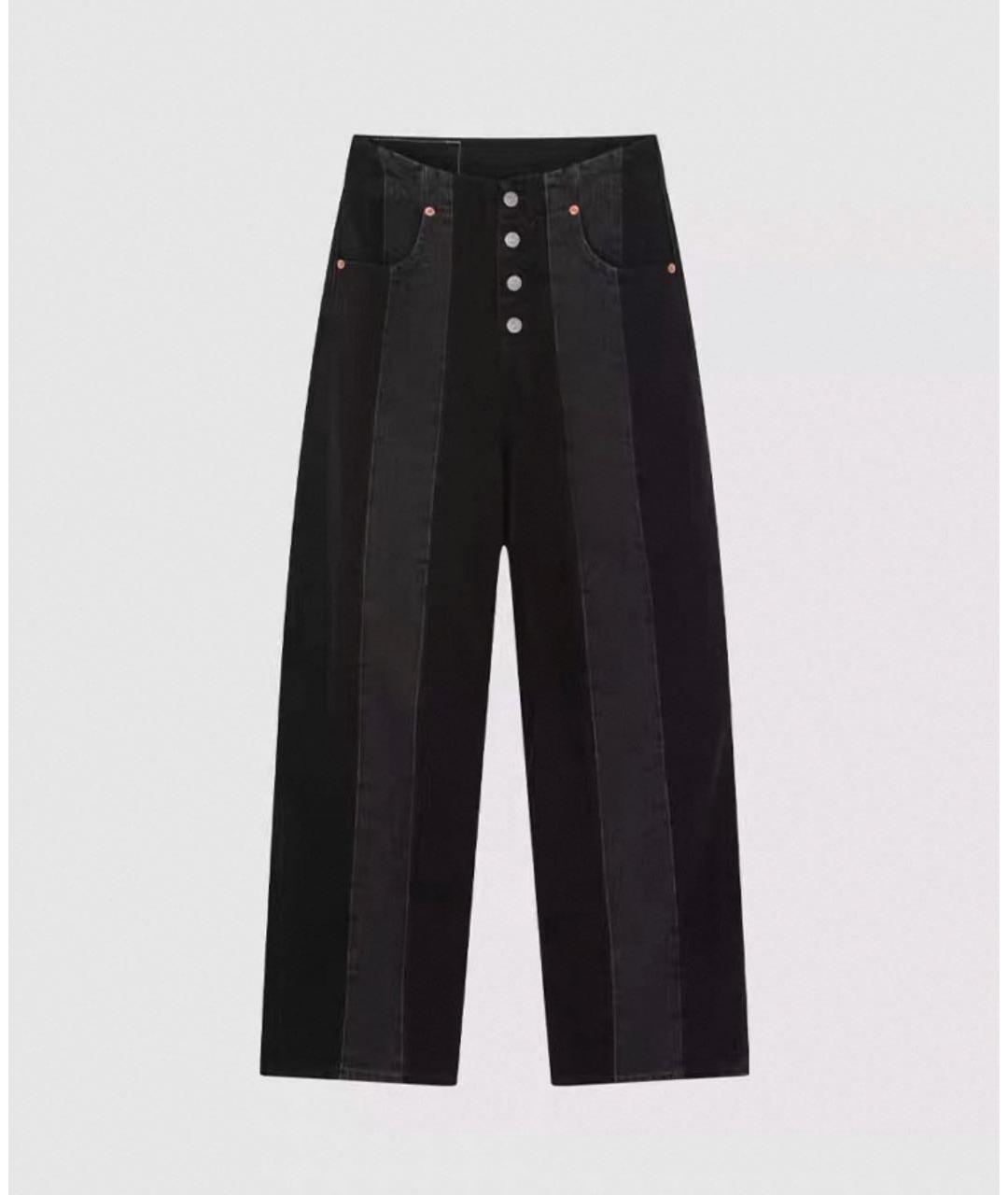MM6 MAISON MARGIELA Антрацитовые хлопковые прямые джинсы, фото 8